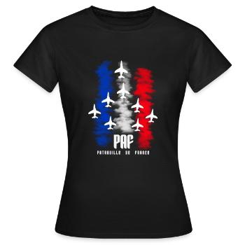 Patrouille de France PAF silhouette tricolore FRA - T-shirt Femme - noir - Devant - AI Model Female 172 dark (172cm)