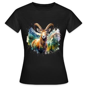 Steinbock, Steinbock - Frauen T-Shirt - Schwarz - Vorne - AI Model Female 172 dark (172cm)