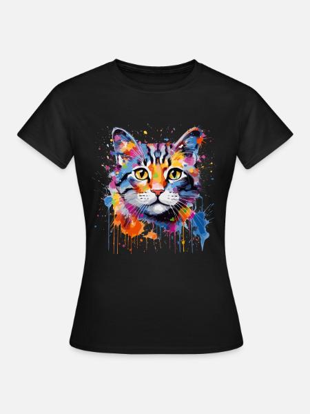 Chat mignon - T-shirt dam - svart
