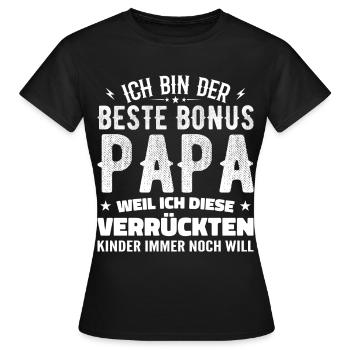 Bonus papa Beau-père Cadeau papa bonus papa - T-shirt Femme - noir - Devant - AI Model Female 172 dark (172cm)