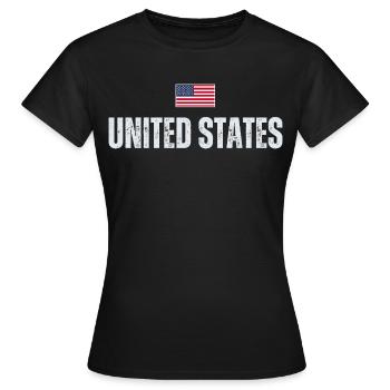 Drapeau américain, patriote américain - T-shirt Femme - noir - Devant - AI Model Female 172 dark (172cm)
