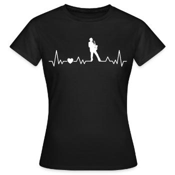 Saxophone Heartbeat avec saxophoniste pour musiciens - T-shirt Femme - noir - Devant - AI Model Female 172 dark (172cm)