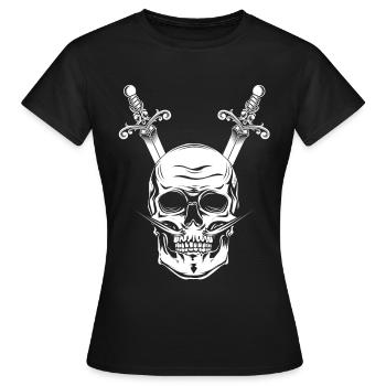 Sabre de crâne de pirate crâne dagues sabre - T-shirt Femme - noir - Devant - AI Model Female 172 dark (172cm)