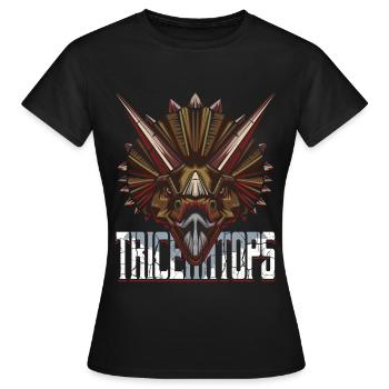 Triceratops - T-shirt Femme - noir - Devant - AI Model Female 172 dark (172cm)