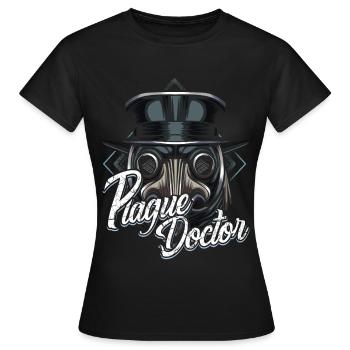 plague doctor - Women's T-Shirt - black - Front - AI Model Female 172 dark (172cm)