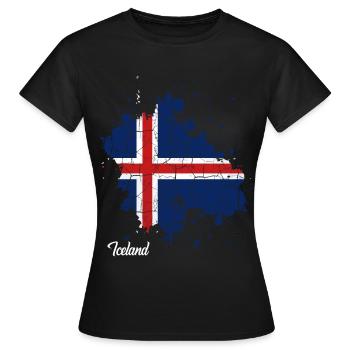 Islande - T-shirt Femme - noir - Devant - AI Model Female 172 dark (172cm)