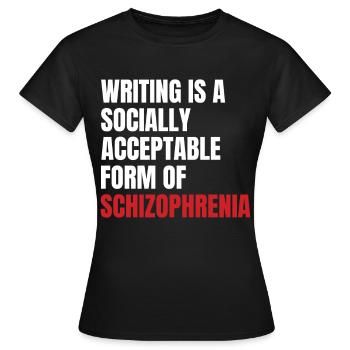 Schizophrenie Awareness TShirt Design Schreiben - Frauen T-Shirt - Schwarz - Vorne - AI Model Female 172 dark (172cm)