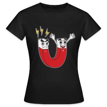 Aimant rester positif drôle d’aimants cadeaux plus - T-shirt Femme - noir - Devant - AI Model Female 172 dark (172cm)
