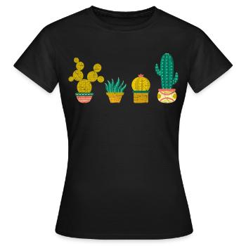Cool Cactus Illustration Design - Frauen T-Shirt - Schwarz - Vorne - AI Model Female 172 dark (172cm)