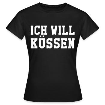 Ich will küssen - Frauen T-Shirt - Schwarz - Vorne - AI Model Female 172 dark (172cm)