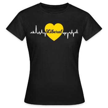 Liberales Herz - Frauen T-Shirt - Schwarz - Vorne - AI Model Female 172 dark (172cm)