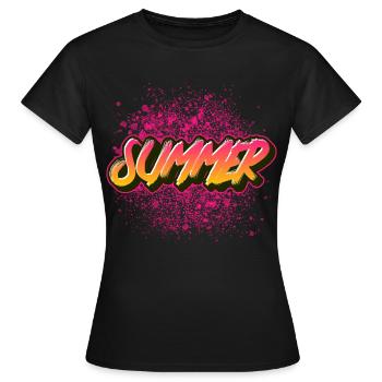 Été d’été - T-shirt Femme - noir - Devant - AI Model Female 172 dark (172cm)