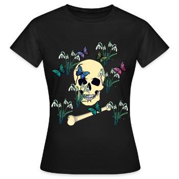 Schmetterlinge Falter Tod Ende Jenseits sterben - Frauen T-Shirt - Schwarz - Vorne - AI Model Female 172 dark (172cm)