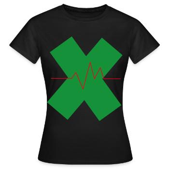 Santé X signe de vie croise le rythme cardiaque - T-shirt Femme - noir - Devant - AI Model Female 172 dark (172cm)