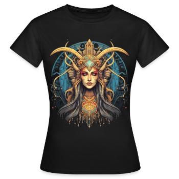 Fantasy Hohepriesterin - Frauen T-Shirt - Schwarz - Vorne - AI Model Female 172 dark (172cm)