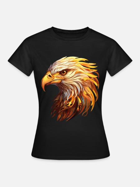 Adler Adlerkopf Gold Raubvogel Vogel Tier Natur - Frauen T-Shirt - Schwarz