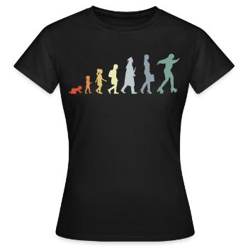 Roller Skater Evolution - Women's T-Shirt - black - Front - AI Model Female 172 dark (172cm)