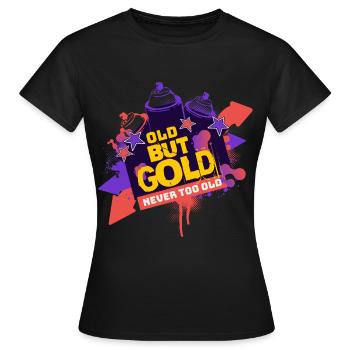 Vieux mais doré graffiti néon jamais trop vieux - T-shirt Femme - noir - Devant - AI Model Female 172 dark (172cm)