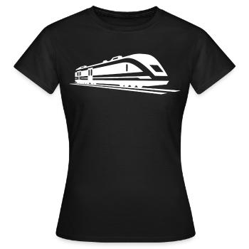 Dessin de train - T-shirt Femme - noir - Devant - AI Model Female 172 dark (172cm)
