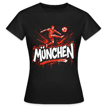 München Fußball Fan - Frauen T-Shirt - Schwarz - Vorne - AI Model Female 172 dark (172cm)