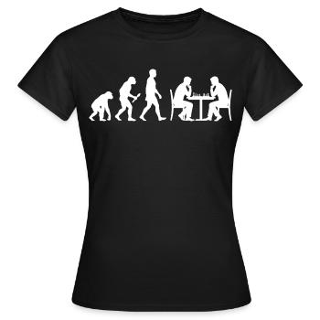 Évolution des échecs – Le chemin vers le Grand Maître - T-shirt Femme - noir - Devant - AI Model Female 172 dark (172cm)