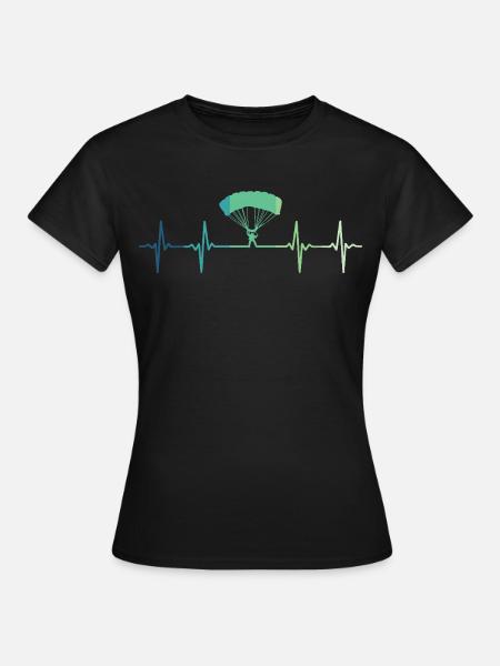 Paragliding-Herzschlag-Gleitschirm - Frauen T-Shirt - Schwarz