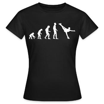 Figure skater evolution figure skating gift - Women's T-Shirt - black - Front - AI Model Female 172 dark (172cm)