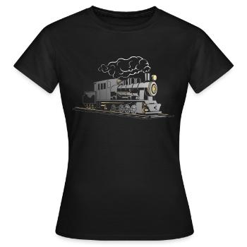 Locomotive à vapeur locomotive à vapeur - T-shirt Femme - noir - Devant - AI Model Female 172 dark (172cm)