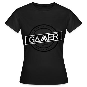 Gamer Zone / Design - Motif Gamer Fan Articles - T-shirt Femme - noir - Devant - AI Model Female 172 dark (172cm)