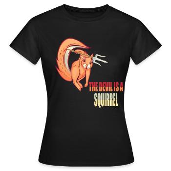 Le diable est un écureuil, Devil Squirrel - T-shirt Femme - noir - Devant - AI Model Female 172 dark (172cm)