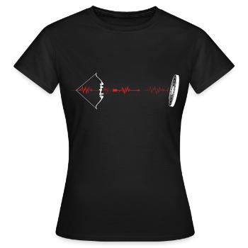 Bogenschießen Recurve Bogen Herzschlag - Frauen T-Shirt - Schwarz - Vorne - AI Model Female 172 dark (172cm)