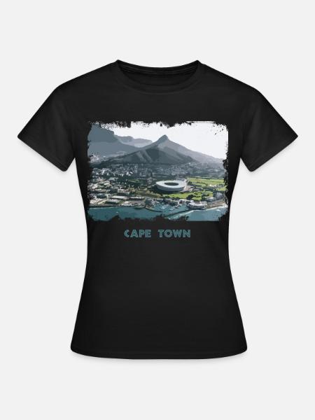 Cape Town Retro - Frauen T-Shirt - Schwarz