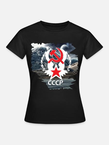 Russsland,Sowjetunion,Russia Wappen,Gebirge Shirt - Frauen T-Shirt - Schwarz