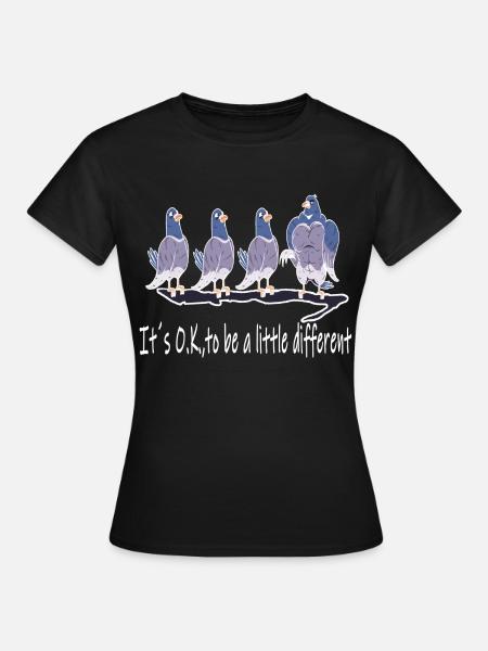 Pigeons, Be Different, Gym, Body Building, Workout FUN - T-shirt Femme - noir