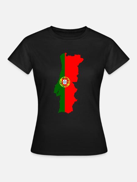 Portugal flag map flag - Women's T-Shirt - black