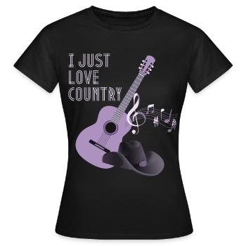 Country Music Rengaine, Country Guitare - T-shirt Femme - noir - Devant - AI Model Female 172 dark (172cm)