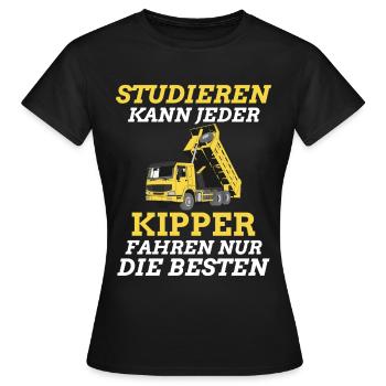 KIPPER FAHRER - Frauen T-Shirt - Schwarz - Vorne - AI Model Female 172 dark (172cm)