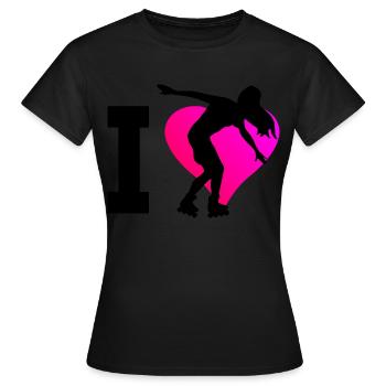 Roller Skating Rollers Roller Skating Rollerskat - T-shirt Femme - noir - Devant - AI Model Female 172 dark (172cm)