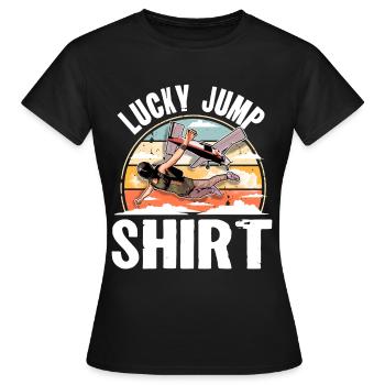 Skydiving Parachuting Parachute - Women's T-Shirt - black - Front - AI Model Female 172 dark (172cm)
