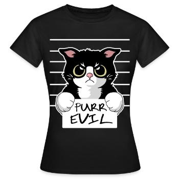 Purr Evil - The bad Kitten - Women's T-Shirt - black - Front - AI Model Female 172 dark (172cm)