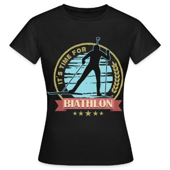 Biathlon Sport Sport Winter Sports - Women's T-Shirt - black - Front - AI Model Female 172 dark (172cm)