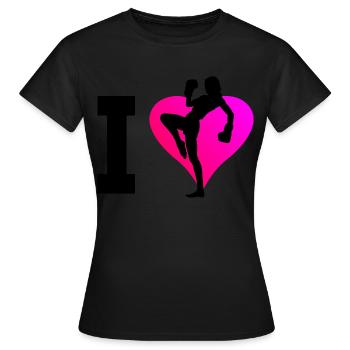 Kickboxer Kickboxing Boxe Femmes Kickboxing - T-shirt Femme - noir - Devant - AI Model Female 172 dark (172cm)