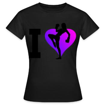 Boxe Kickboxing Kickboxing Hommes Kickboxing Kickboxing - T-shirt Femme - noir - Devant - AI Model Female 172 dark (172cm)