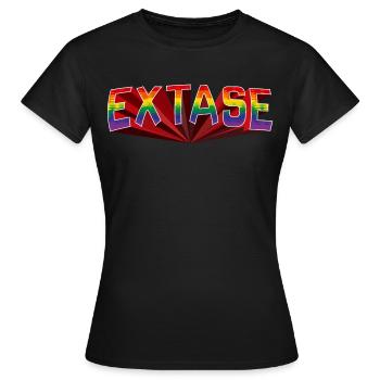 Ekstase Regenbogen Schrift - Frauen T-Shirt - Schwarz - Vorne - AI Model Female 172 dark (172cm)