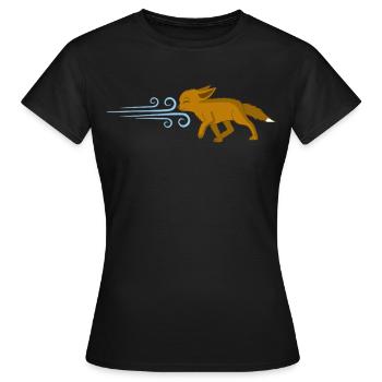 Der Fuchs und der Wind - Frauen T-Shirt - Schwarz - Vorne - AI Model Female 172 dark (172cm)