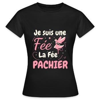 Je Suis Une Fée La Fée Pachier - T-shirt Femme - noir - Devant - AI Model Female 172 dark (172cm)