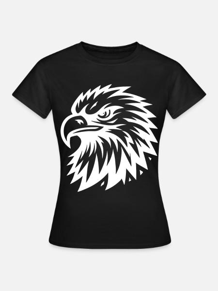 Weißer Adlerkopf - Design für Adlerfans - Adler - Dame-T-shirt - sort