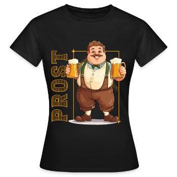 Chope à bière Chope de masse Cheers Booze Lederhosen - T-shirt Femme - noir - Devant - AI Model Female 172 dark (172cm)