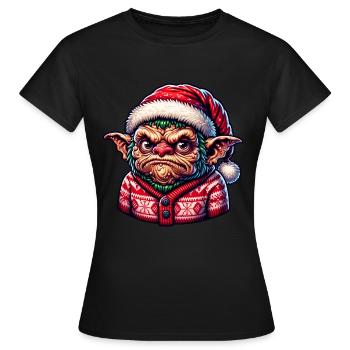 Noël moche - T-shirt Femme - noir - Devant - AI Model Female 172 dark (172cm)