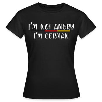 Humorous German Identity Statement - Women's T-Shirt - black - Front - AI Model Female 172 dark (172cm)